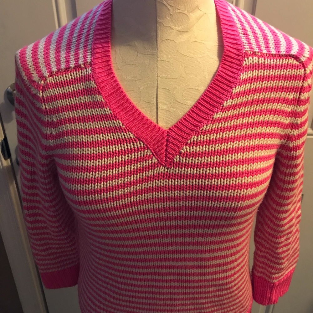 JCrew striped 3/4 length sweater